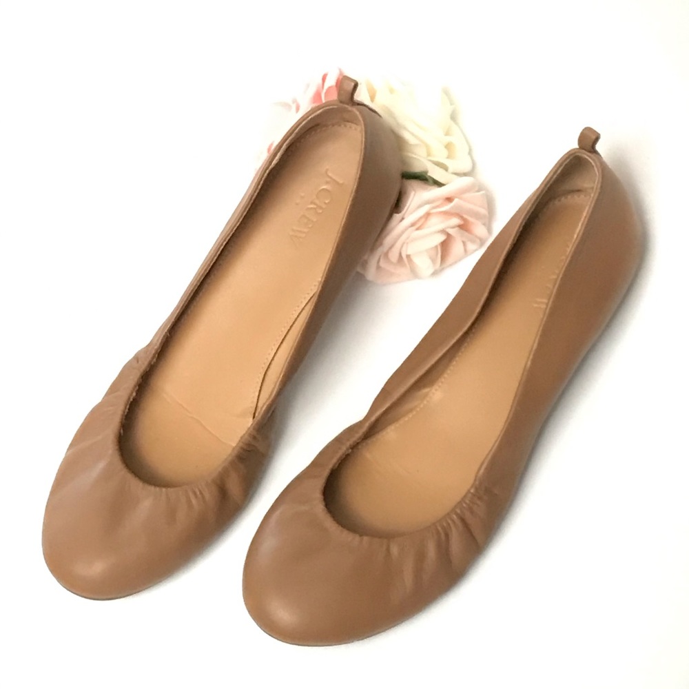J. Crew CeCe Ballets Flats Suede Anya Nude Tan